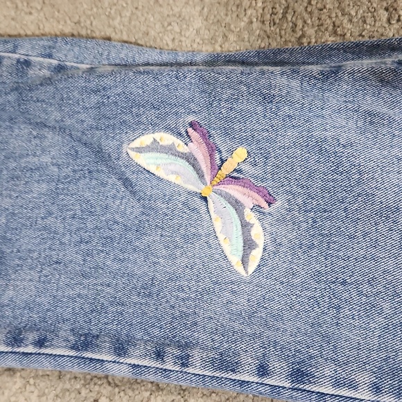 Vintage Embroidered y2k butterfly jeans. Top listed seperately - Picture 2 of 10